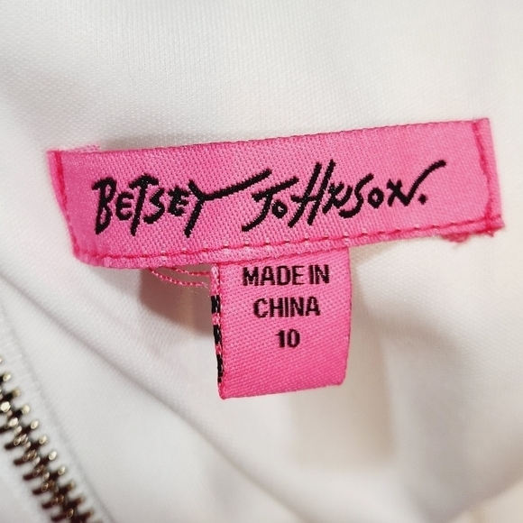 Betsey Johnson Floral Scuba V-Neck Fit Flare Skater A-Line Orange Blue Dress - Picture 12 of 13